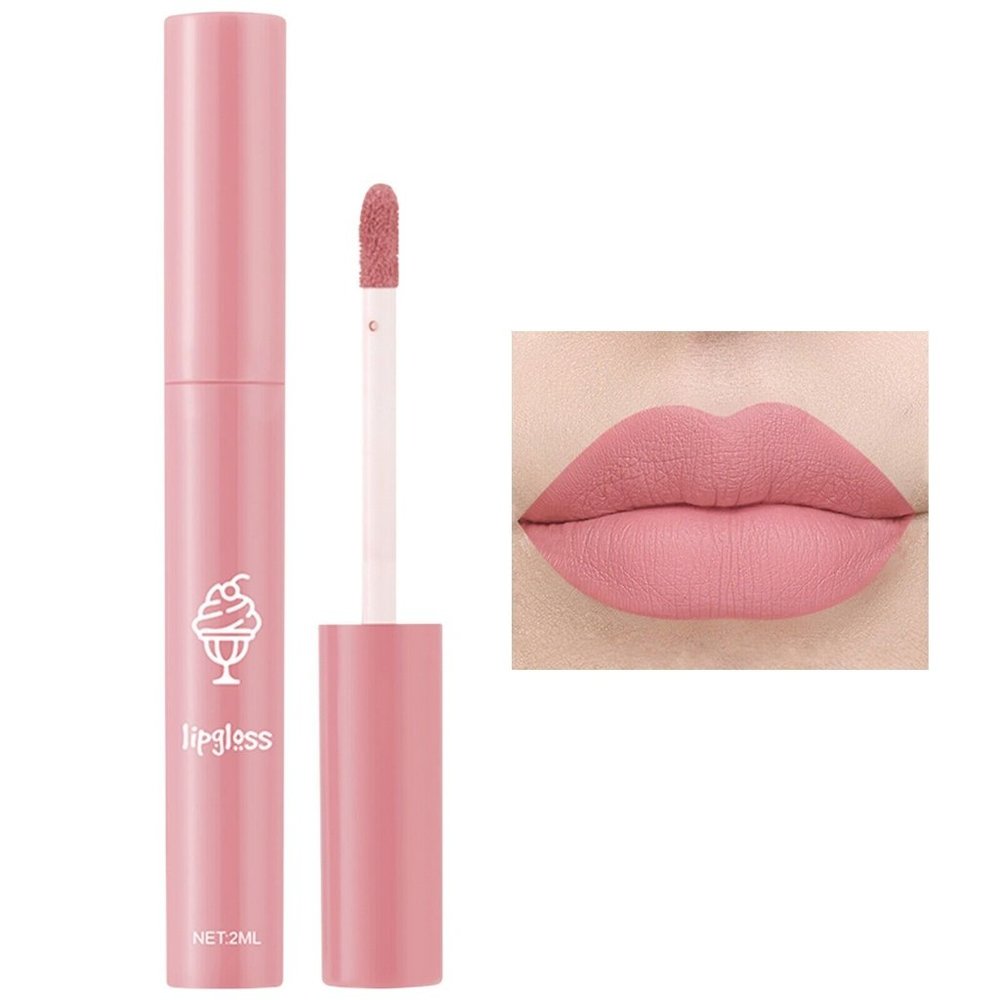 Pink Lip Cheek Lipstick Lip Gloss Non Fading Non Stick Cup Cute Lip Glaze Matte